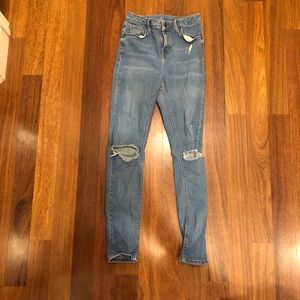 Topshop light wash skinny jeans